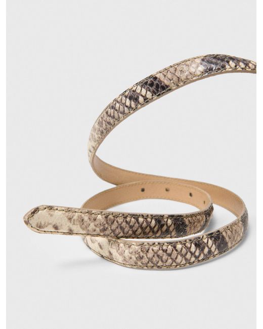 Maje Natural Slim Python-Effect Leather Belt