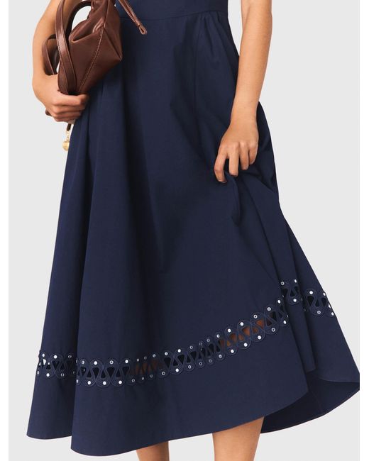 Maje Blue Flared Midi Dress