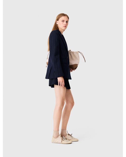 Maje Blue Double-Breasted Suit Jacket