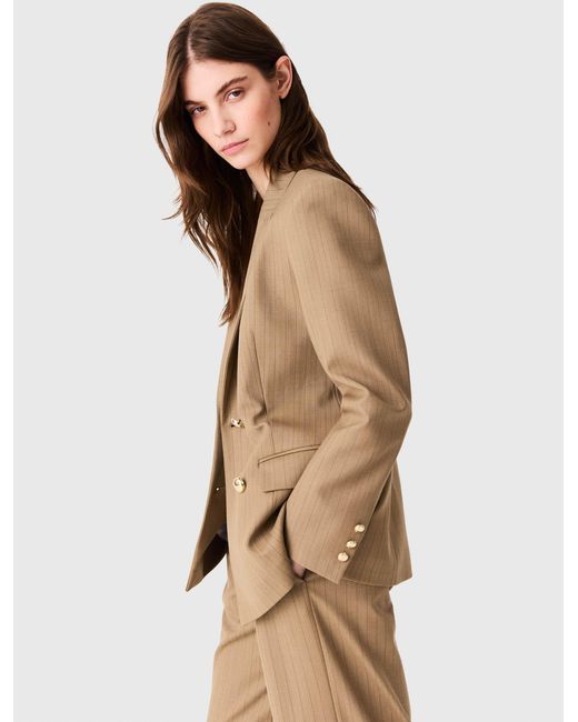 Maje Natural Double-Breasted Suit Jacket