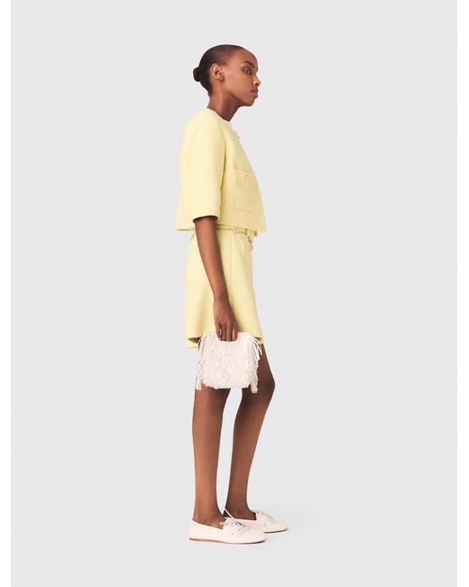 Maje Natural Tweed Shorts