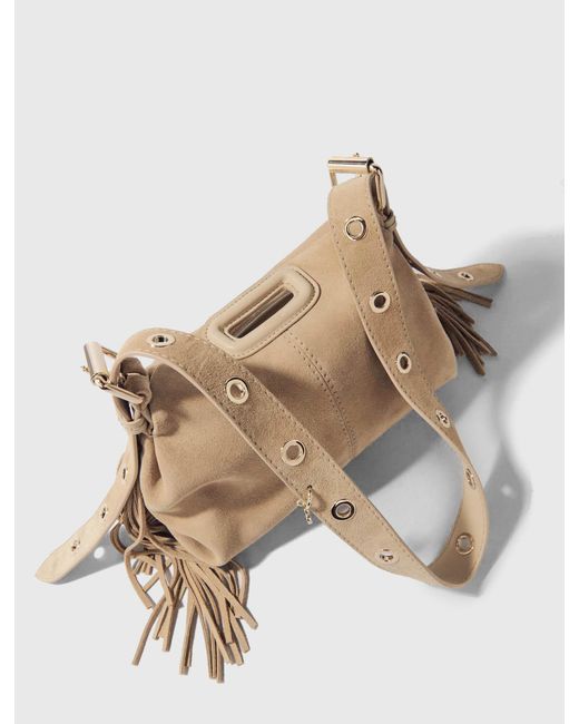 Maje Natural Miss M Mini Suede Bag