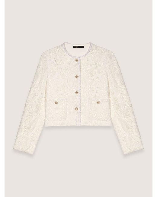 Veste Courte En Guipure Maje en coloris Natural