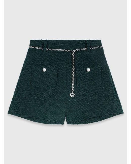 Maje Blue Tweed Shorts