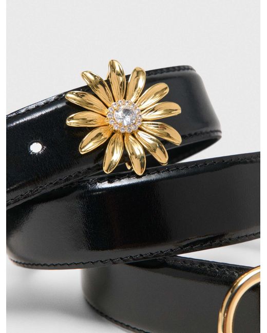 Maje White Leather Belt With Removable Jewel