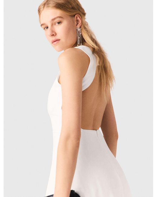 Maje White Backless Midi Dress