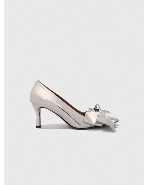 Maje Natural Leather Pumps With Bow Detail