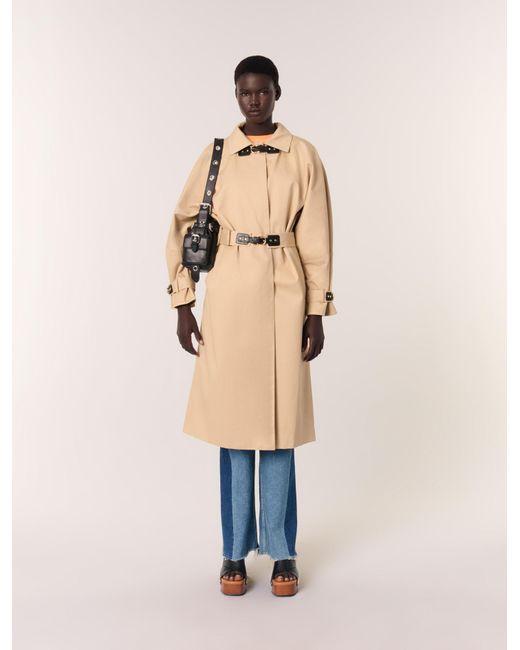 Trench Long Maje en coloris Natural