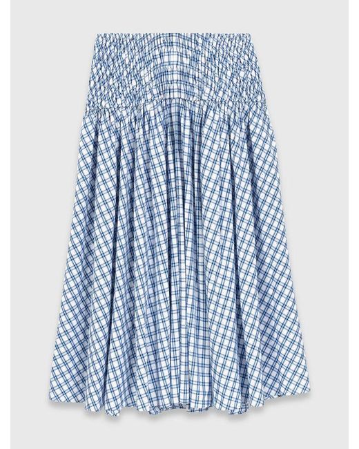 Maje Blue Rhinestone Cotton Maxi Skirt