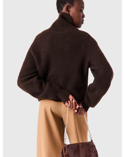Maje White Yak Blend Roll-Neck Jumper
