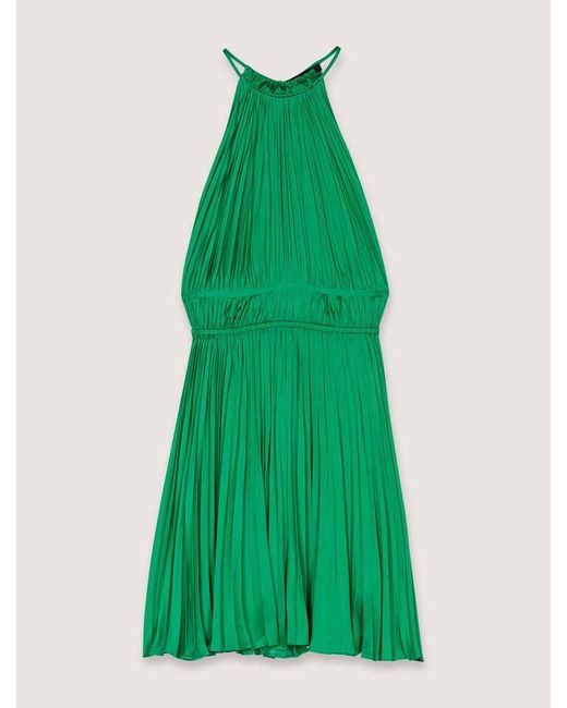 Maje Green Short Pleated Backless Dress