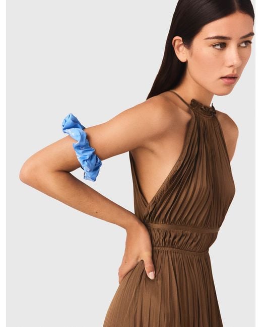 Maje Blue Printed Fabric Scrunchie
