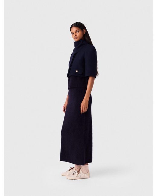 Maje Blue Short Wool Jacket