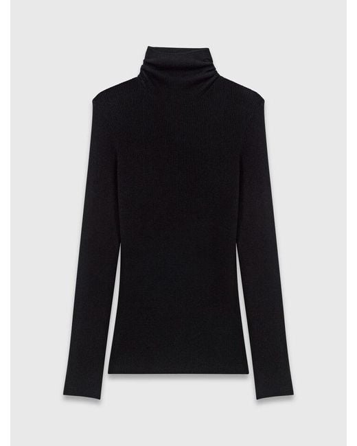 Maje Black Second-Skin-Pullover Mit Rollkragen