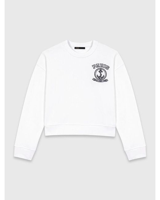 Maje White Sailor Print Sweatshirt