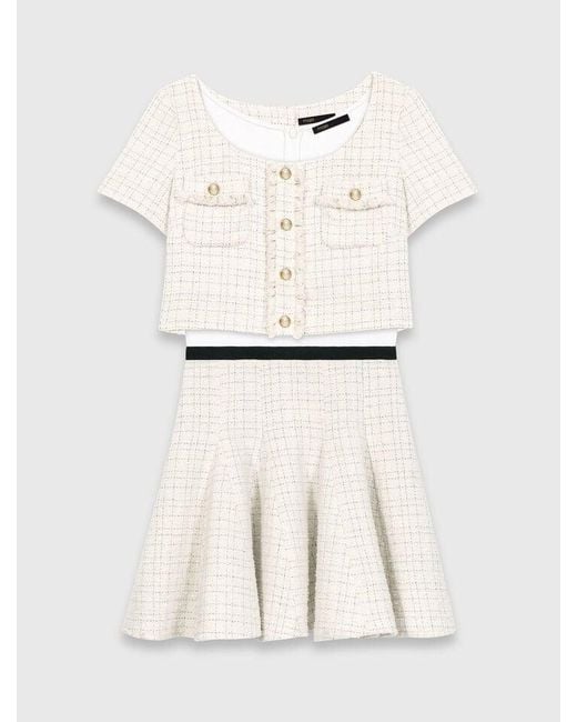 Maje White 2-In-1 Tweed Dress