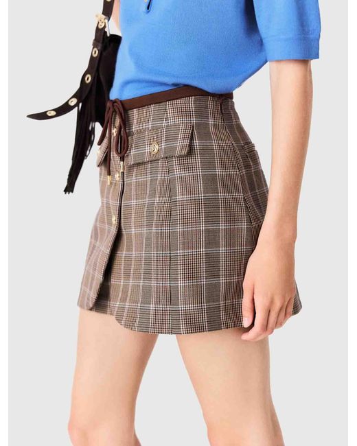 Maje Blue Layered-Effect Suit Shorts