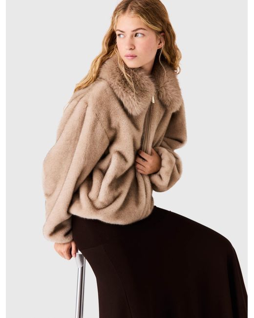 Maje White Faux Fur Jacket
