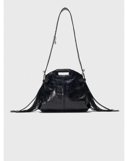Sac Miss M Mini En Cuir Usé Maje en coloris Black