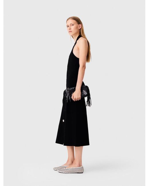 Maje Black Dress With Floral Jewel Details