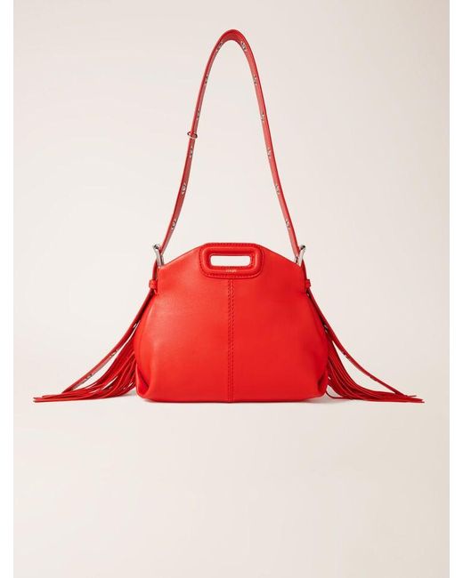 Maje Red Tasche Miss M Mini Aus Glattleder