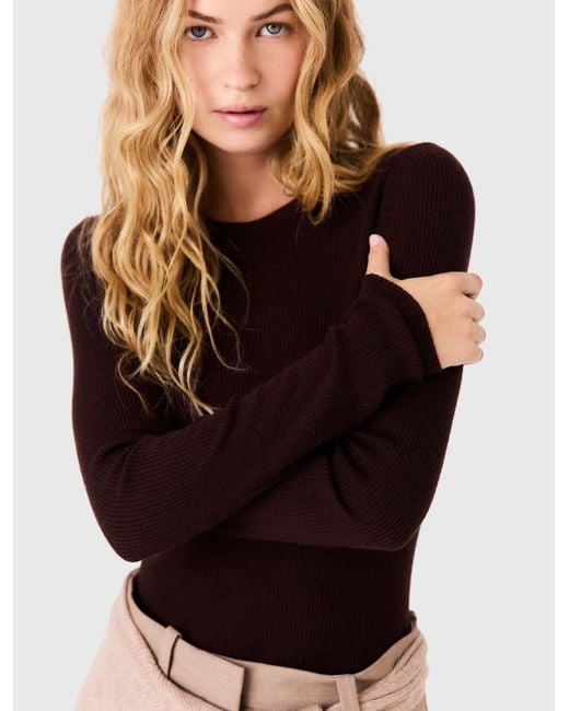 Maje White Second-Skin Round Neck Jumper