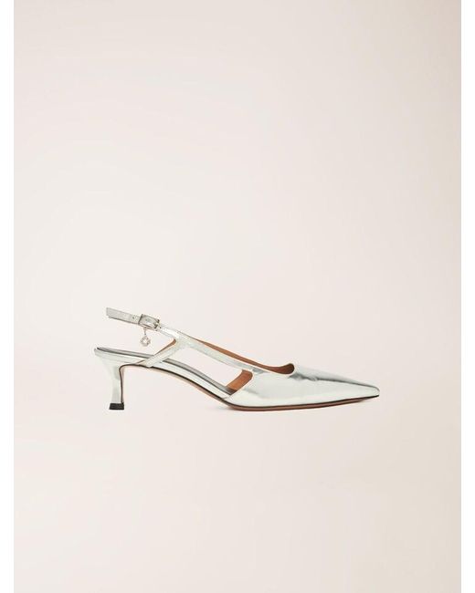 Maje White Leather Strappy Heels