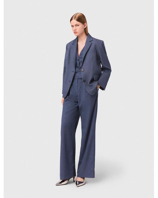 Maje Blue Rhinestone Suit Jacket