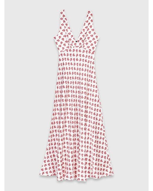 Maje Pink Patterned Silk Dress