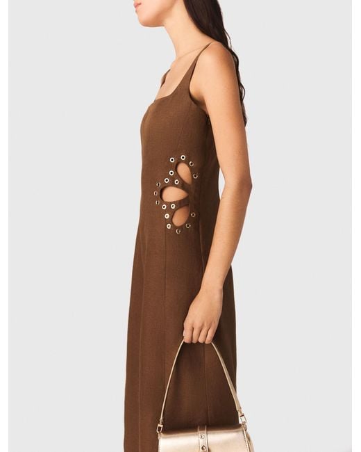 Maje Natural Linen Blend Maxi Dress