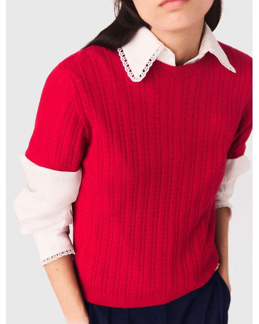 Maje Red Round-Neck Jumper