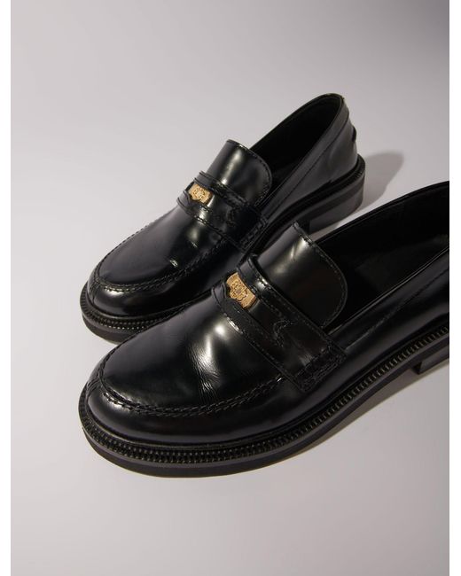 Mocassins En Cuir Maje en coloris Black