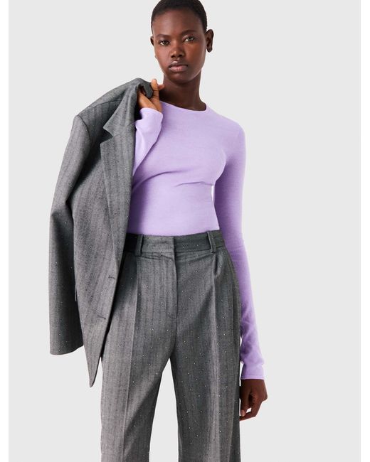 Maje Gray Rhinestone Suit Trousers