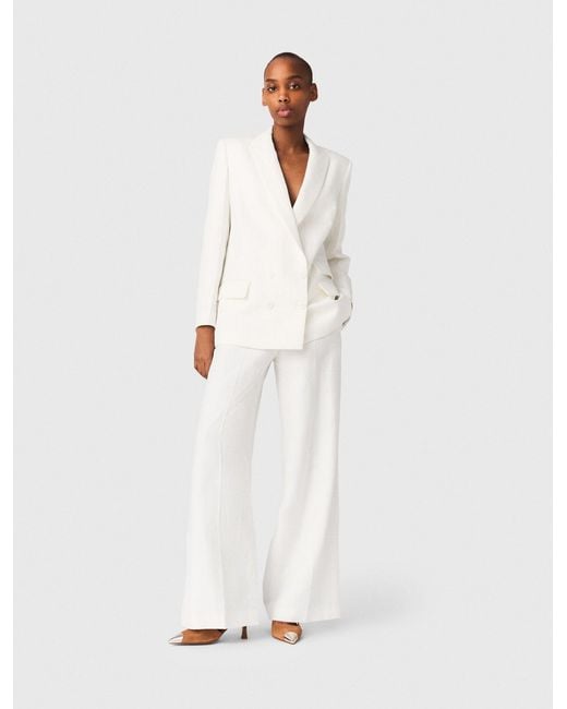 Maje White Double-Breasted Suit Jacket