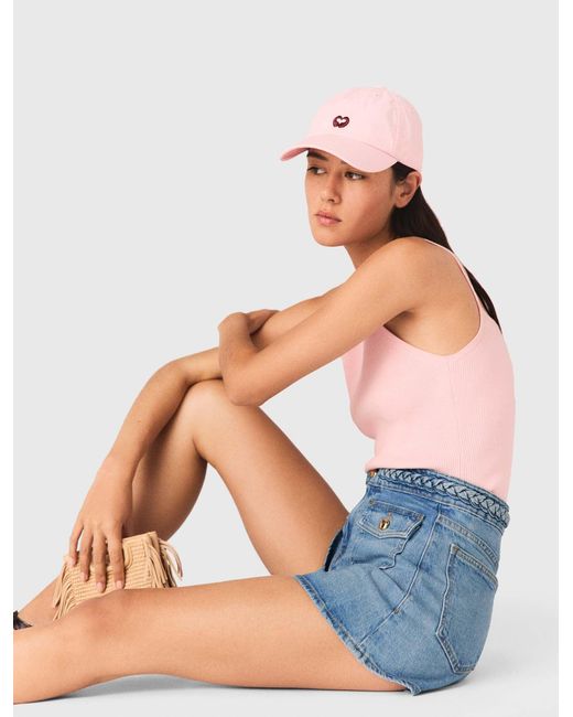 Maje Blue Braided Denim Shorts