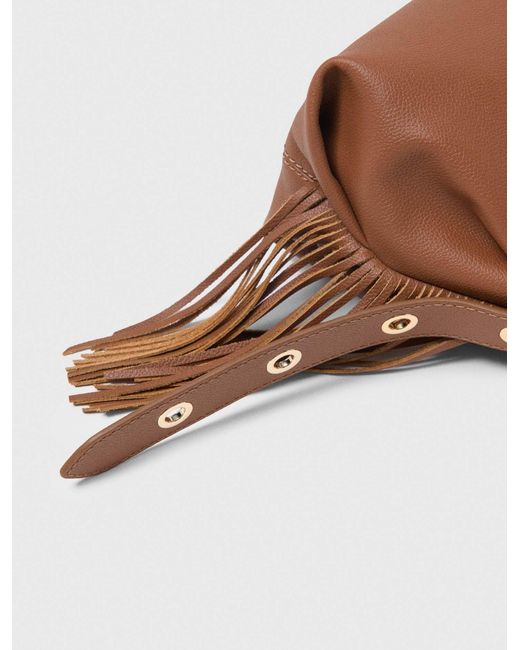Maje Brown Grained Leather Miss M Bag