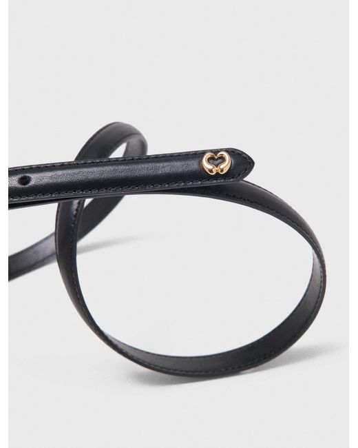 Maje White Slim Leather Belt