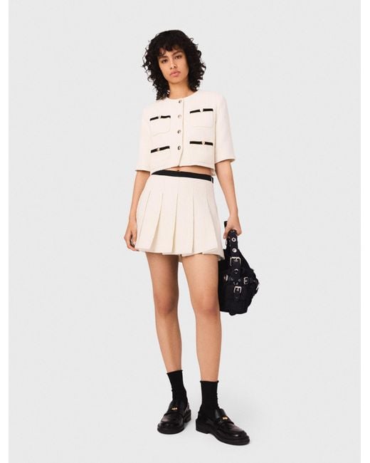 Maje White Tweed Skort