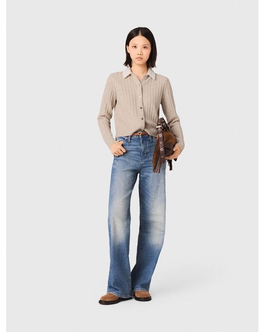 Maje White Slim Heart Belt