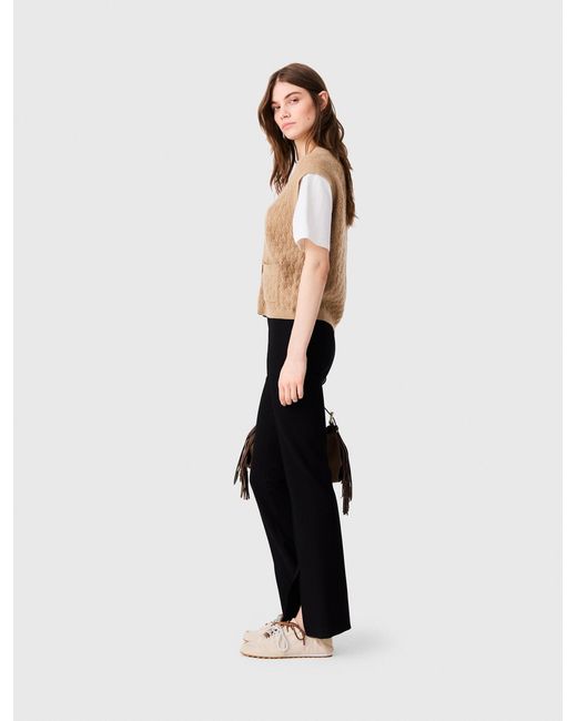 Maje White Slit Trousers