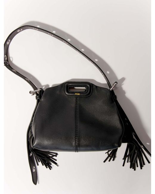 Maje Black Miss M Leather Shoulder Bag