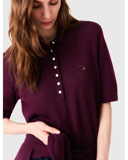 Pull À Col Polo Maje en coloris Blue