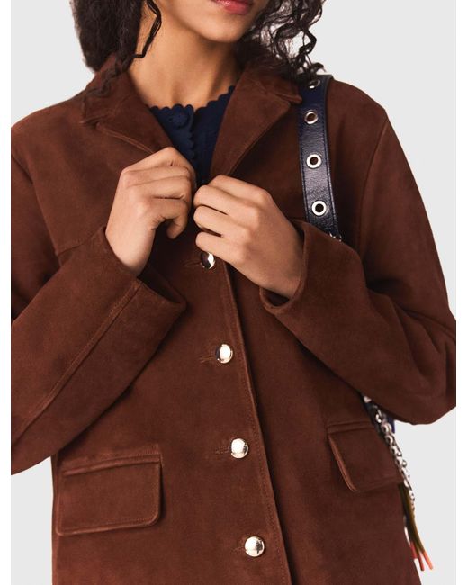 Maje Blue Suede Jacket