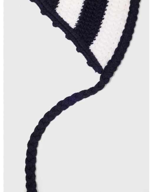 Maje Blue Striped Knit Triangle