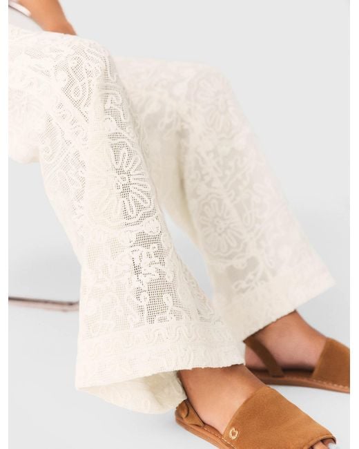 Maje White Guipure Lace Trousers