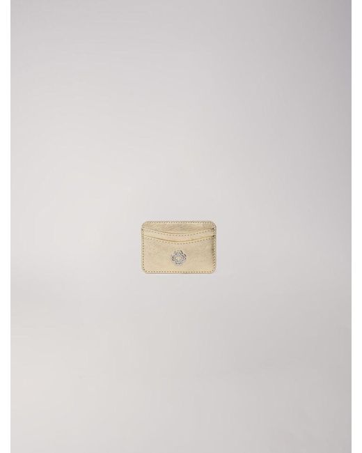 Maje White Crackled Leather Card Holder