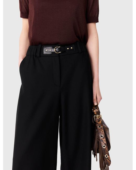 Maje White Wide-Leg Suit Trousers
