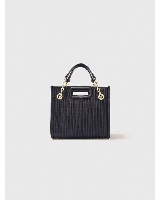 Maje Blue Mini Quilted Leather Tote Bag