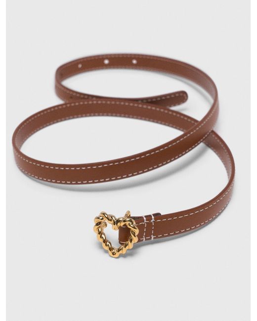 Maje White Slim Heart Belt