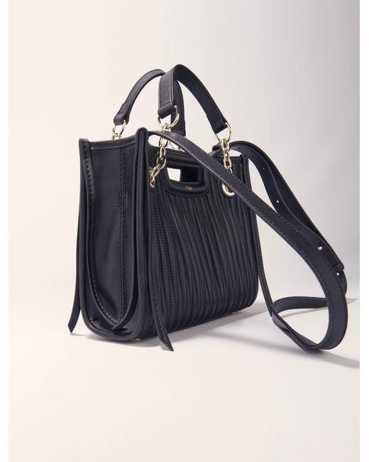 Maje Blue Mini Quilted Leather Tote Bag